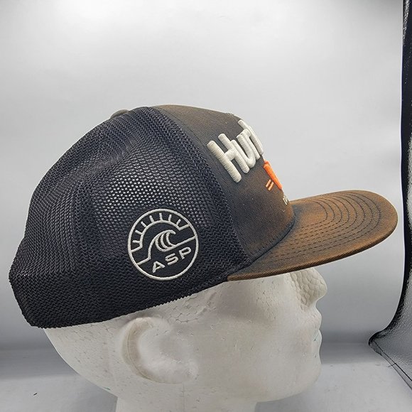 Hurley Pro ASP Surf Flexfit Hat Adult 110 Snapback Mesh Cap Black Embroidered - Picture 4 of 9